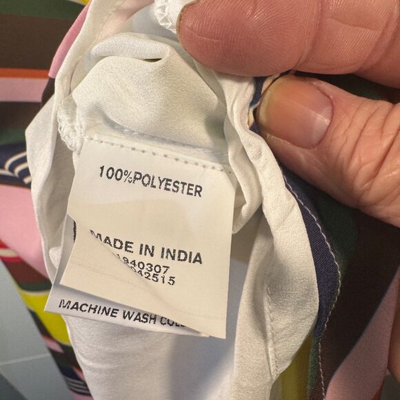 Colorful EShakti Womens Sleeveless Striped Swing Dress 2X-20W with Pockets - Picture 5 of 7